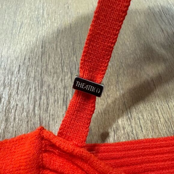 The Attico Ribbed Knot Top Multiway Stretch Orange Size 2-4‎ - Picture 10 of 12